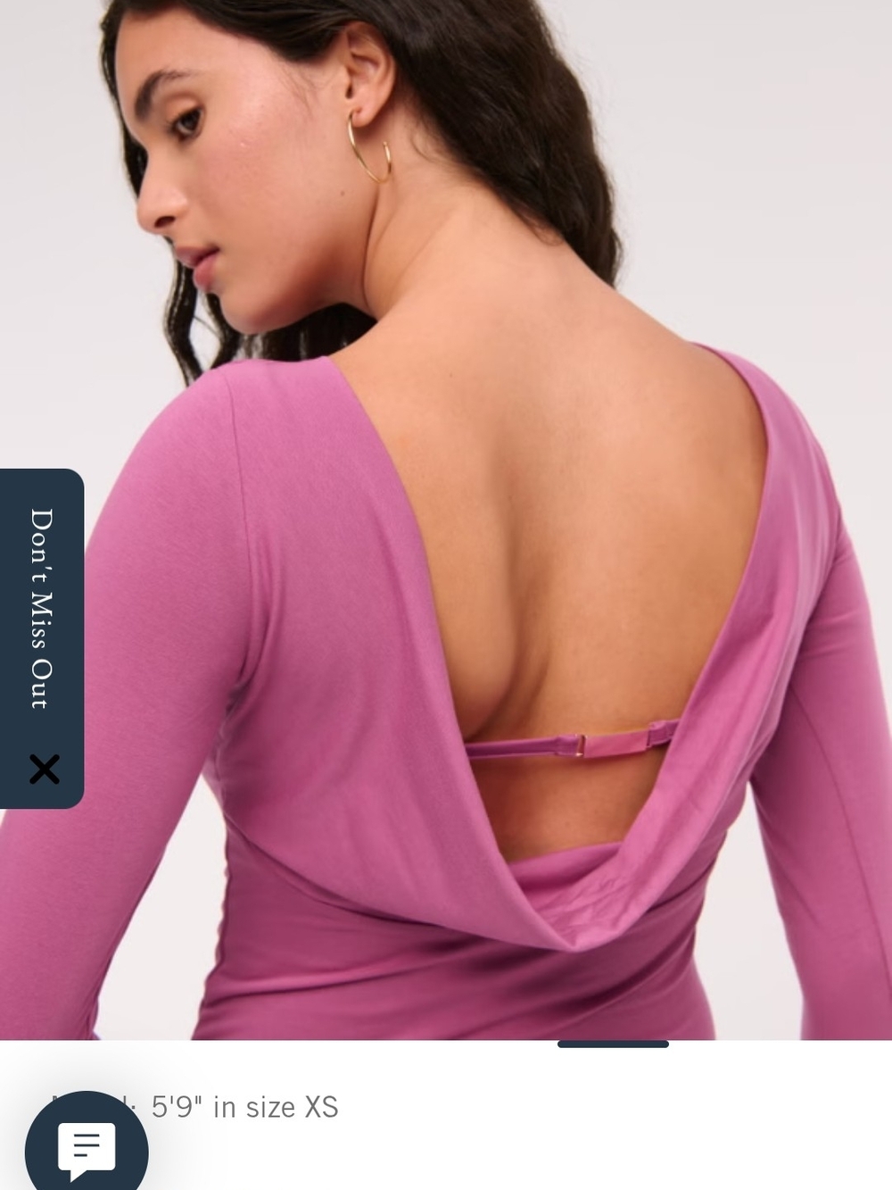 Abercrombie & Fitch Open-Back Long-Sleeve Shirt in Mauve Pink